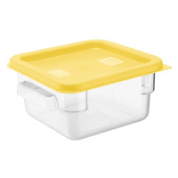Polycarbonate Square Storage Container 1.5Ltr With Yellow Lid