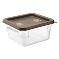 Polycarbonate Square Storage Container 1.5Ltr With Brown Lid