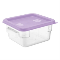 Polycarbonate Square Storage Container 1.5Ltr With Purple Lid