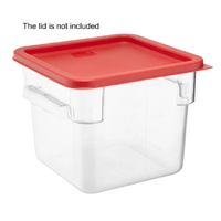 Polycarbonate Square Storage Container 10lt with Red Lid