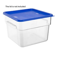 Polycarbonate Square Storage Container 10lt with Blue Lid