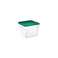 Polycarbonate Square Storage Container 10lt with Green Lid