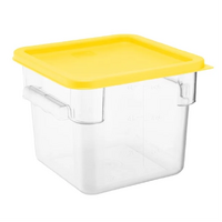 Polycarbonate Square Storage Container 10lt with Yellow Lid