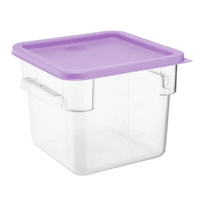 Polycarbonate Square Storage Container 10lt with Purple Lid