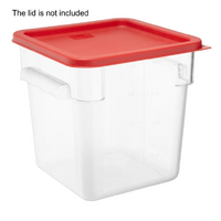 Polycarbonate Square Storage Container 15ltr with Red Lid