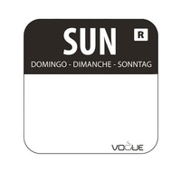 Removable Blank Food Label       Sunday Black Roll of 1000