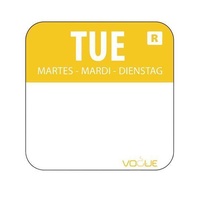 Removable Blank Food Label     Tuesday Yellow Roll of 1000
