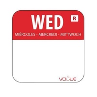 Removable Blank Food Label    Wednesday Red Roll of 1000