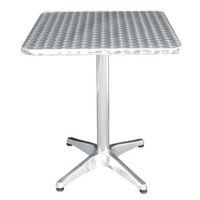 Bolero Table Square Alum & S/S 600mm