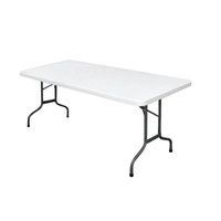 Bolero Folding Utility Table White Rectangular 6ft