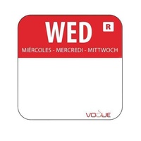 Dissolvable Blank Food Label Wednesday Red Roll of 1000