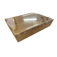 Kraft Catering Grazing Box w Clear Lid  M 380x275x80mm 1 ONLY