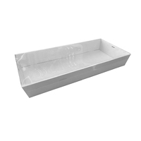 White Catering Grazing Box w Clear Lid  L 580x275x80mm 1 ONLY