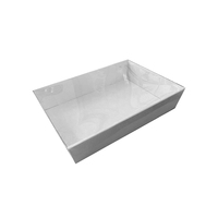 White Catering Grazing Box w Clear Lid  M 380x275x80mm 1 ONLY