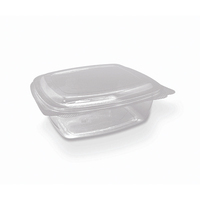 Clear PET Container Hinged Lid Rectangle 32oz 945ml Pkt of 50