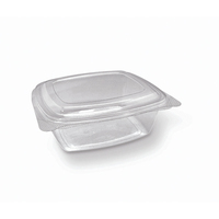 Clear PET Container Hinged Lid Rectangle 48oz 1420ml Pkt of 50