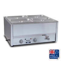Roband Bain Marie 2/1 Size w 4x 1/2 Pans 100mm