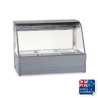Roband Heated Bain Marie Display Curved Double w 6x 1/2 Pans & Rear Roller Doors