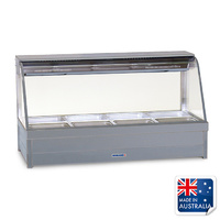 Roband Heated Bain Marie Display Curved Double w 8x 1/2 Pans & Rear Roller Doors