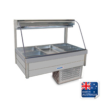 Roband Cold Bain Marie Display Curved Double Row w 6x 1/2 Pans