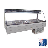 Roband Cold Bain Marie Display Curved Double Row w 10x 1/2 Pans