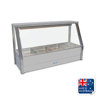 Roband Heated Bain Marie Display Angled Single w 4x 1/2 Pans & Rear Roller Doors