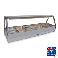 Roband Heated Bain Marie Display Angled Double w 12x 1/2 Pans & Rear Roller Doors