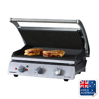Roband Contact Grill 560x490x220mm Teflon Ribbed Plate 15A