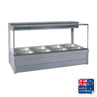 Roband Heated Bain Marie Display Square Double Row w 8x 1/2 Pans