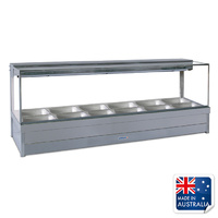 Roband Heated Bain Marie Display Square Double Row w 12x 1/2 Pans