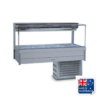 Roband Cold Bain Marie Display Square Double Row w 8x 1/2 Pans