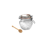 Kilner Ribbed Glass Honey Pot with Dipper 400ml