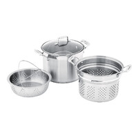 SCANPAN Impact 24cm Stockpot with Lid, Pasta & Steamer Insert