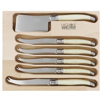 Laguiole by Andre Verdier Debutant Cheese Knives 6 Pieces Ivory
