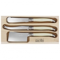 Laguiole by Andre Verdier Debutant Ivory Cheese Knife Set 3 Pieces with Sandwich Knife