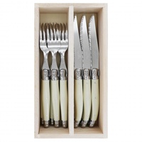 Laguiole by Andre Verdier Debutant Ivory Cutlery Set 12 Piece in Tray