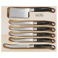 Laguiole by Andre Verdier Debutant Cheese Knives Mixed 6 Pieces Black