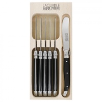 Laguiole by Andre Verdier Debutant Black Butter Spreader Set of 6