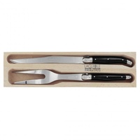 Laguiole by Andre Verdier Debutant Black Carving Set 2 Piece