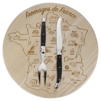 Laguiole by Andre Verdier Debutant Black Cheese Set 2 Piece and Board