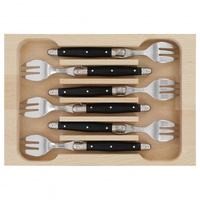 Laguiole by Andre Verdier Debutant Black Cake Fork 6 Piece Set