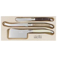 Laguiole by Andre Verdier Debutant mixed-Choc Series Cheese Knife Set 3 Pieces