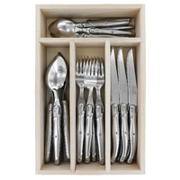 Laguiole by Andre Verdier Debutant INOX Stainless Cutlery Set 24 Piece in Tray 