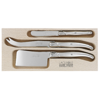 Laguiole by Andre Verdier Debutant Inox Stainless Cheese Knife Set 3 Pieces with Sandwich Knife