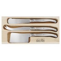 Laguiole by Andre Verdier Debutant INOX Stainless Cheese Knife Set 3 Pieces with Butter Spreader