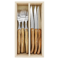 Laguiole by Andre Verdier Debutant Country Olive WoodCutlery Set 12 Piece In Tray