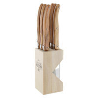 Laguiole by Andre Verdier Debutant Olive Wood Steak Knife Set 6 Piece