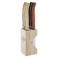Laguiole by Andre Verdier Debutant Assorted Wood Grain Steak Knife Set 6 Piece