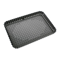 BAKEMASTER Perfect Crust Non Stick Rec Quiche/Tart Pan 31 x 21cm 	