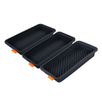 BAKEMASTER Reinforced Silicone Set 3 Divider Trays 28x 13x 3.6cm 	
